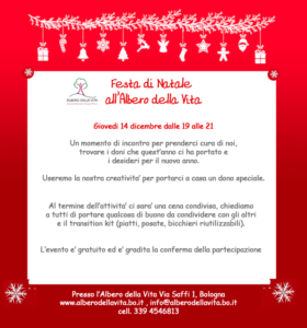 Festa di Natale all'Albero della Vita Bologna - desideri - doni - anno nuovo